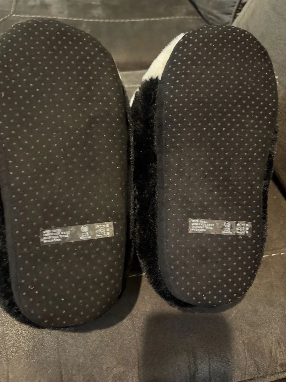 Plush Penguin House Shoes - Black, White & Pink